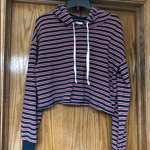 American eagle striped cropped sweatshirt